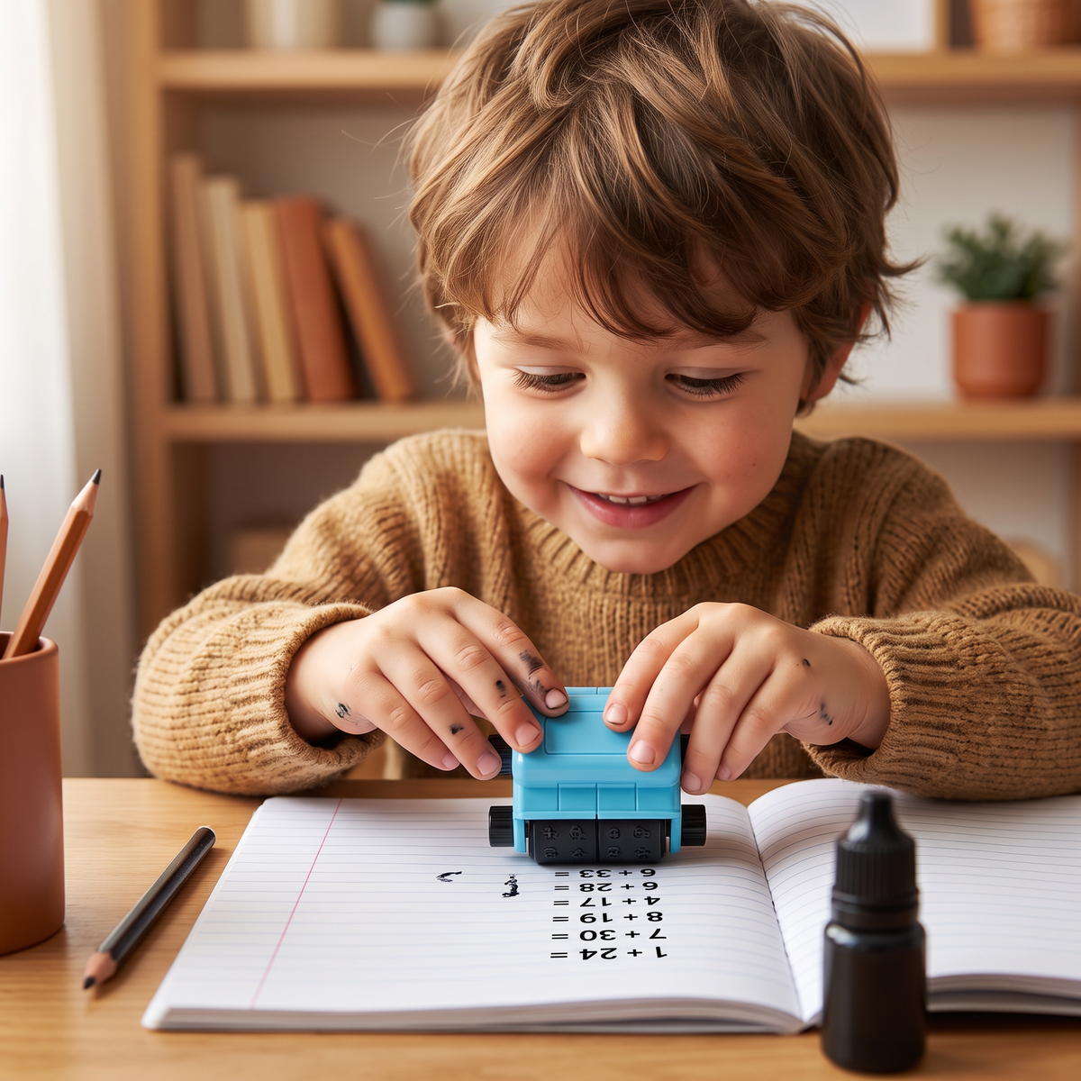 4-in-1 Math Roller Stamp – Addition, Subtraction, Multiplication & Division Practice