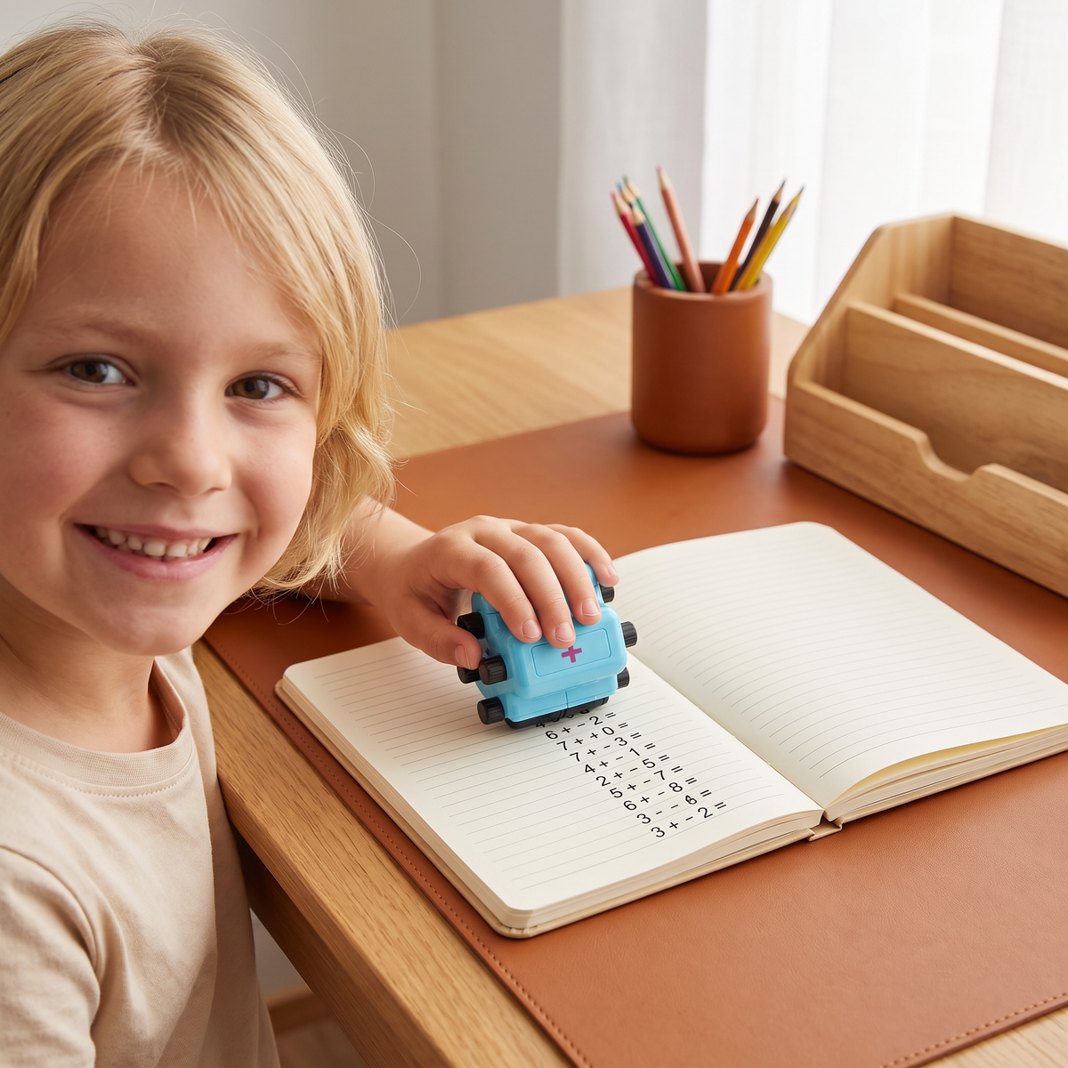 4-in-1 Math Roller Stamp – Addition, Subtraction, Multiplication & Division Practice