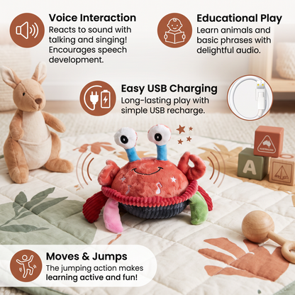 Interactive Musical Crab with Voice Function – Moving Educational Toy for Babies