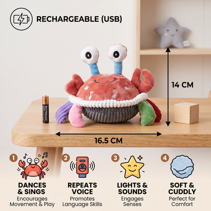 Interactive Musical Crab with Voice Function – Moving Educational Toy for Babies