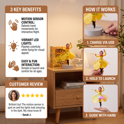 Interactive Flying Monkey Toy with Motion Sensor & LED Lights