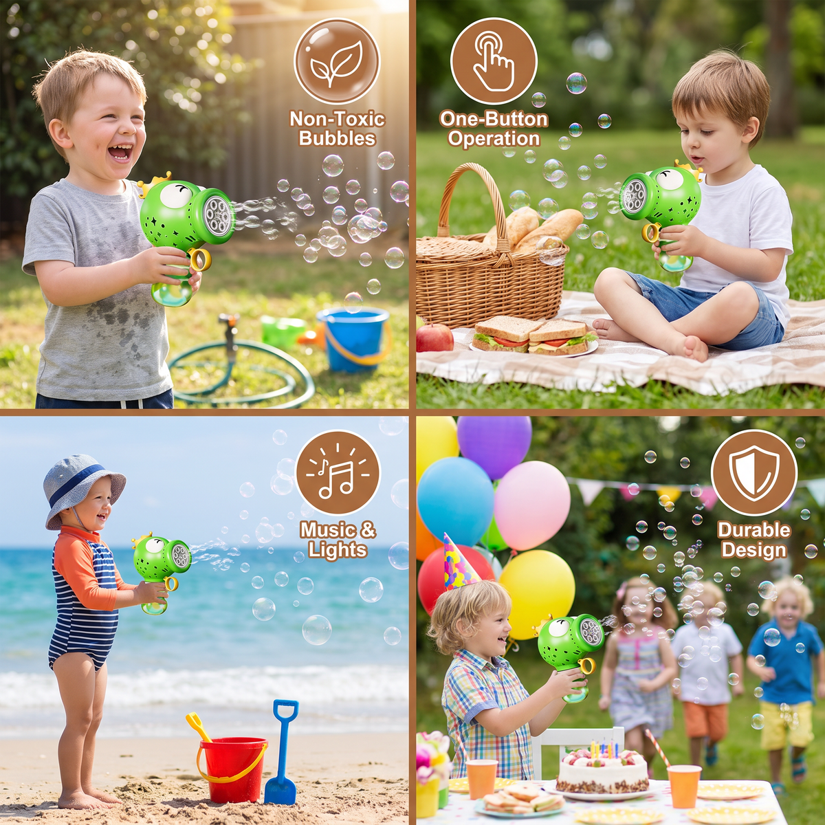 Cute Automatic Bubble Machine – Electric Bubble Blower for Kids
