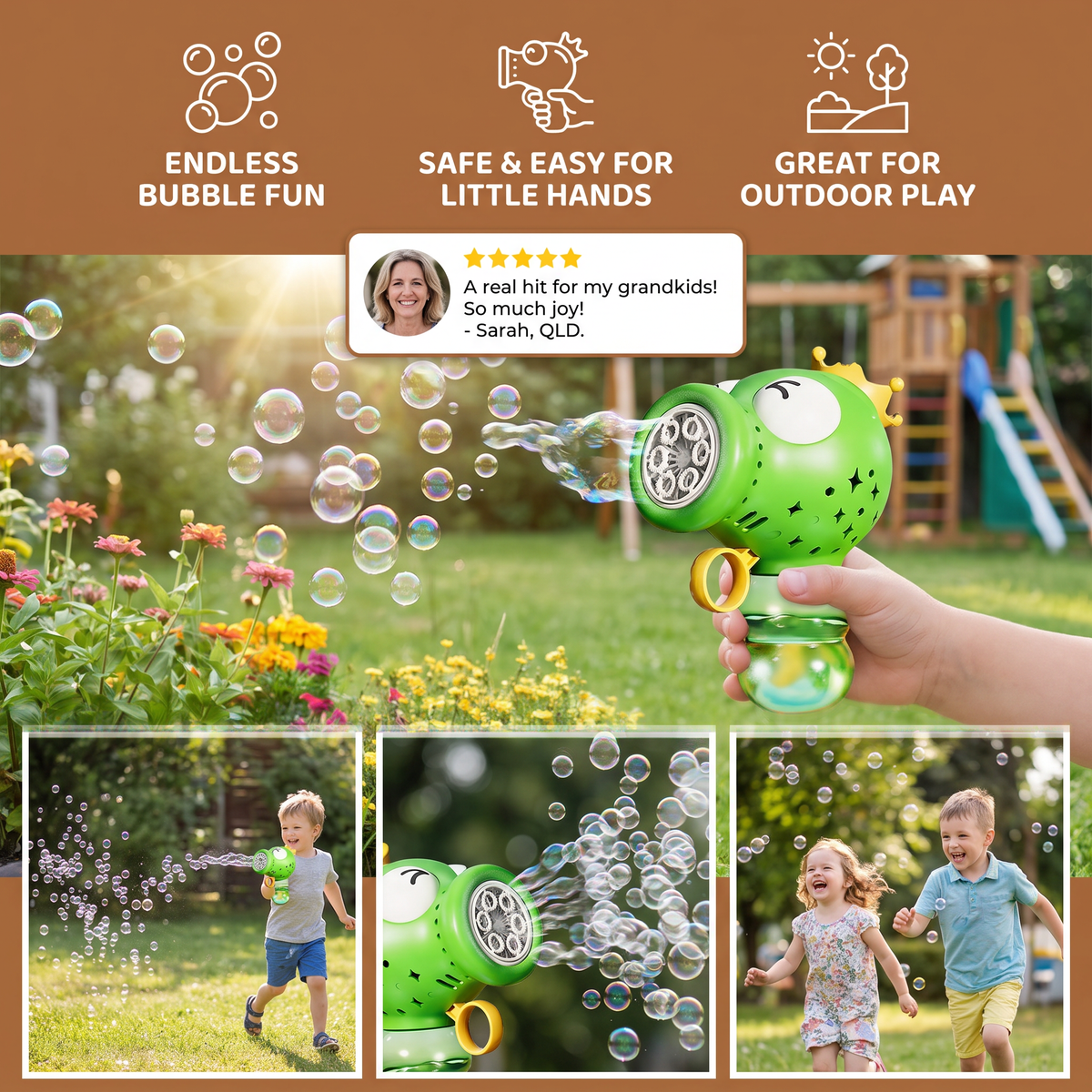 Cute Automatic Bubble Machine – Electric Bubble Blower for Kids