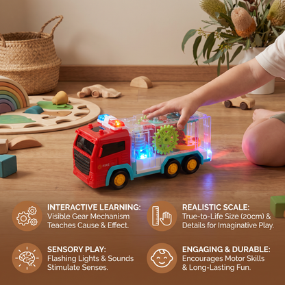 Interactive Gear Fire Truck Toy with Lights