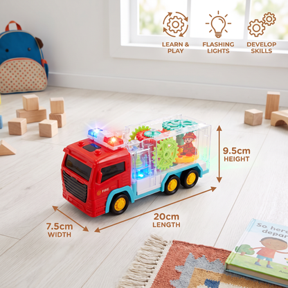 Interactive Gear Fire Truck Toy with Lights