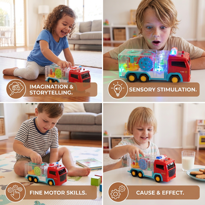 Interactive Gear Fire Truck Toy with Lights