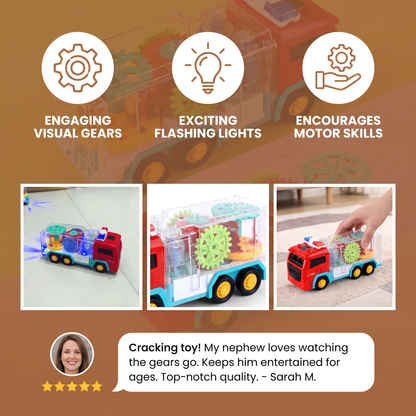 Interactive Gear Fire Truck Toy with Lights