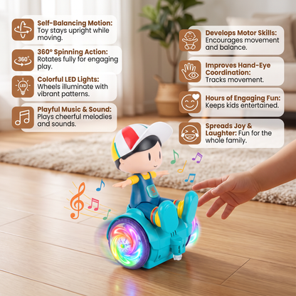 Interactive 360° Dancing Balance Toy with Lights & Music
