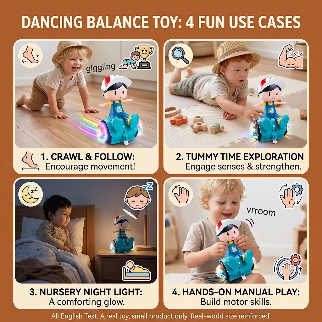 Interactive 360° Dancing Balance Toy with Lights & Music