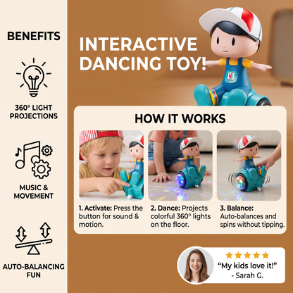 Interactive 360° Dancing Balance Toy with Lights & Music