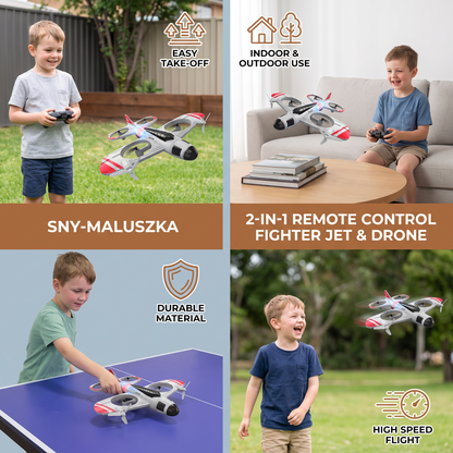 2-in-1 Remote Control Fighter Jet & Drone Toy