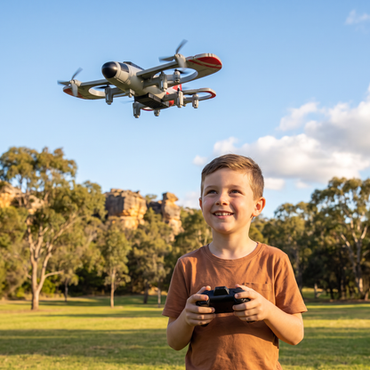2-in-1 Remote Control Fighter Jet & Drone Toy