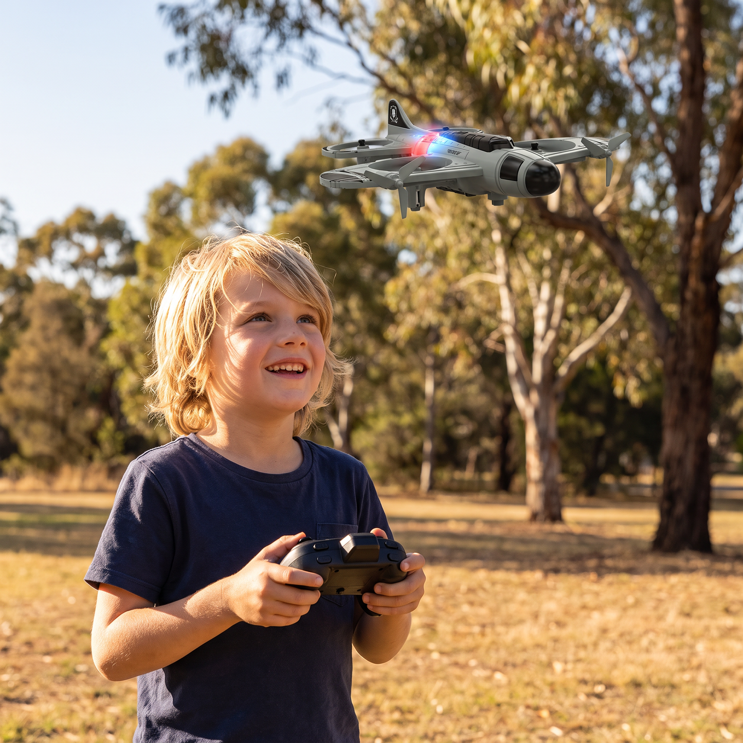 2-in-1 Remote Control Fighter Jet & Drone Toy
