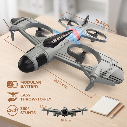 2-in-1 Remote Control Fighter Jet & Drone Toy