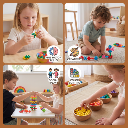 Montessori Plum Blossom Building Block Set