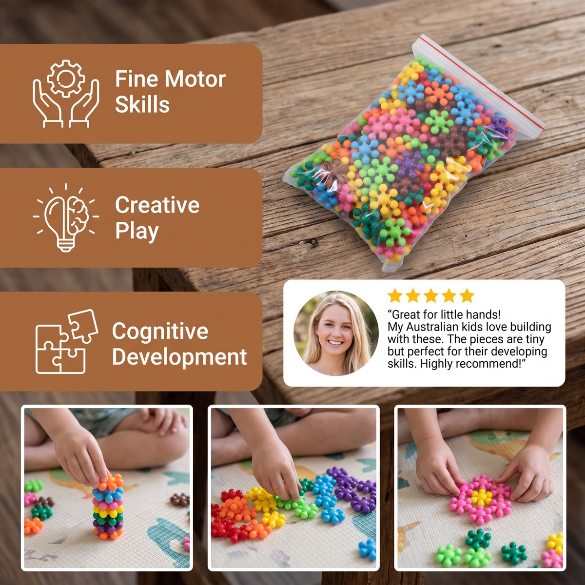 Montessori Plum Blossom Building Block Set