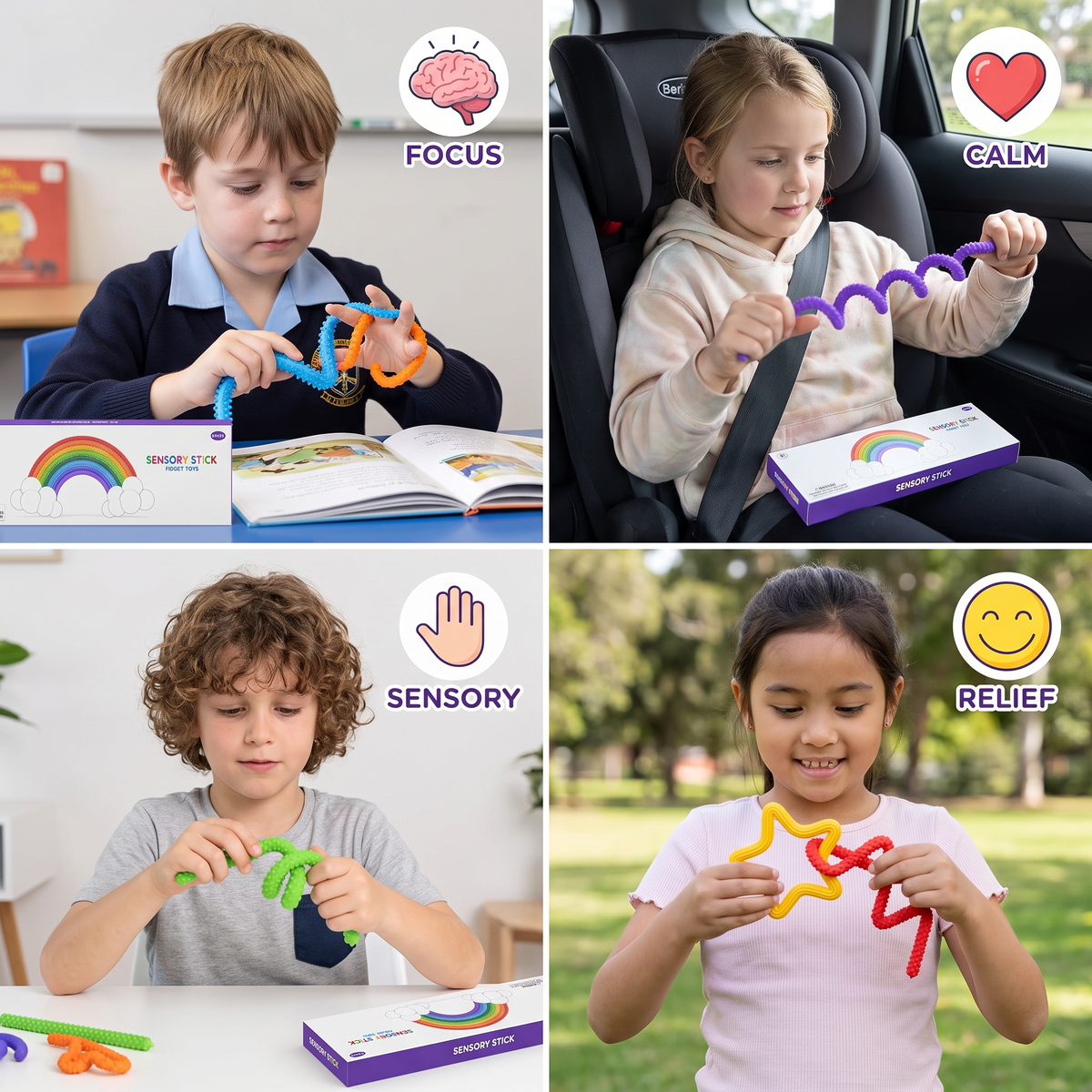 Sensory Fidget Sticks – Soothing Twisty Toys for Stress Relief