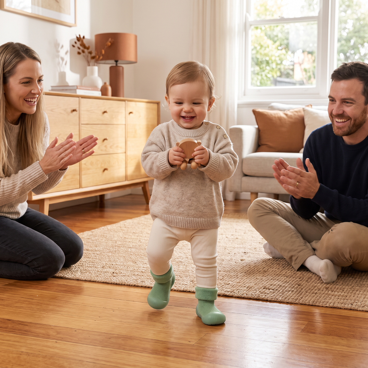 Warm Baby Walking Sock Shoes with Soft Non-Slip Soles