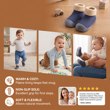 Warm Baby Walking Sock Shoes with Soft Non-Slip Soles