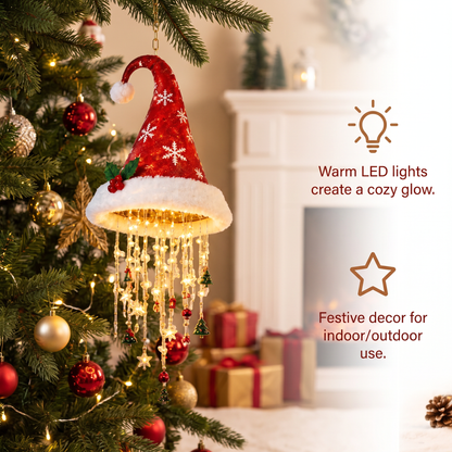 Christmas Santa Hat Lights with LED String Decorations