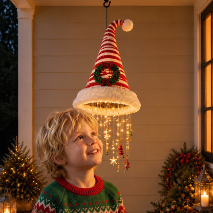 Christmas Santa Hat Lights with LED String Decorations