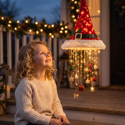 Christmas Santa Hat Lights with LED String Decorations