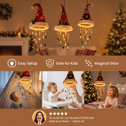 Christmas Santa Hat Lights with LED String Decorations
