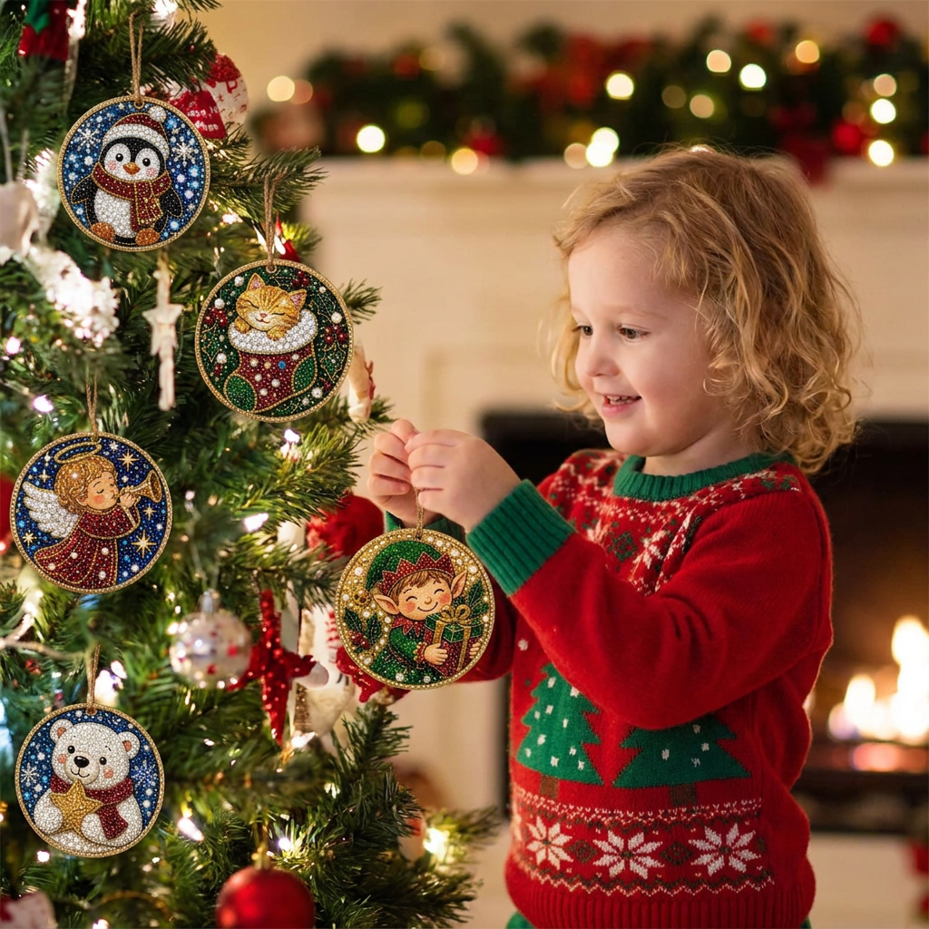 DIY Christmas Wooden Ornament Diamond Painting Kit