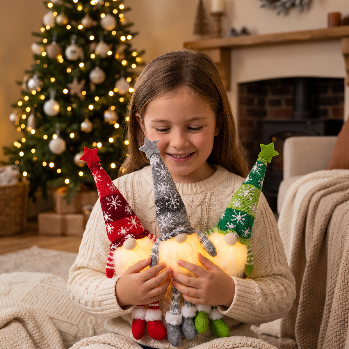 LED Light-Up Christmas Gnome Decorations
