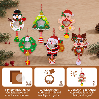DIY Christmas Shaker Ornament Craft Kit for Kids