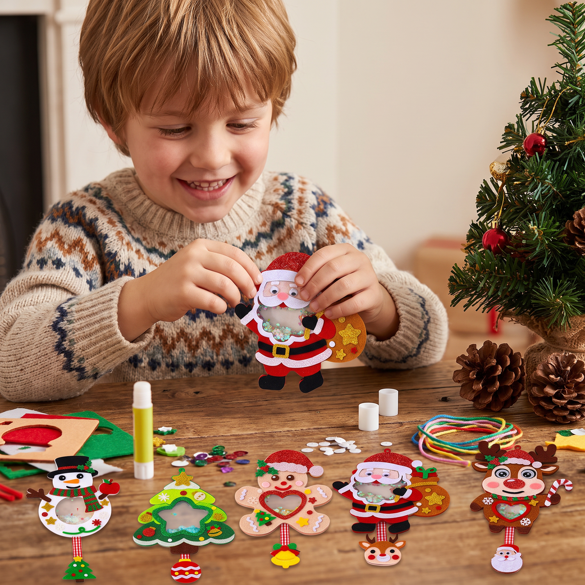 DIY Christmas Shaker Ornament Craft Kit for Kids