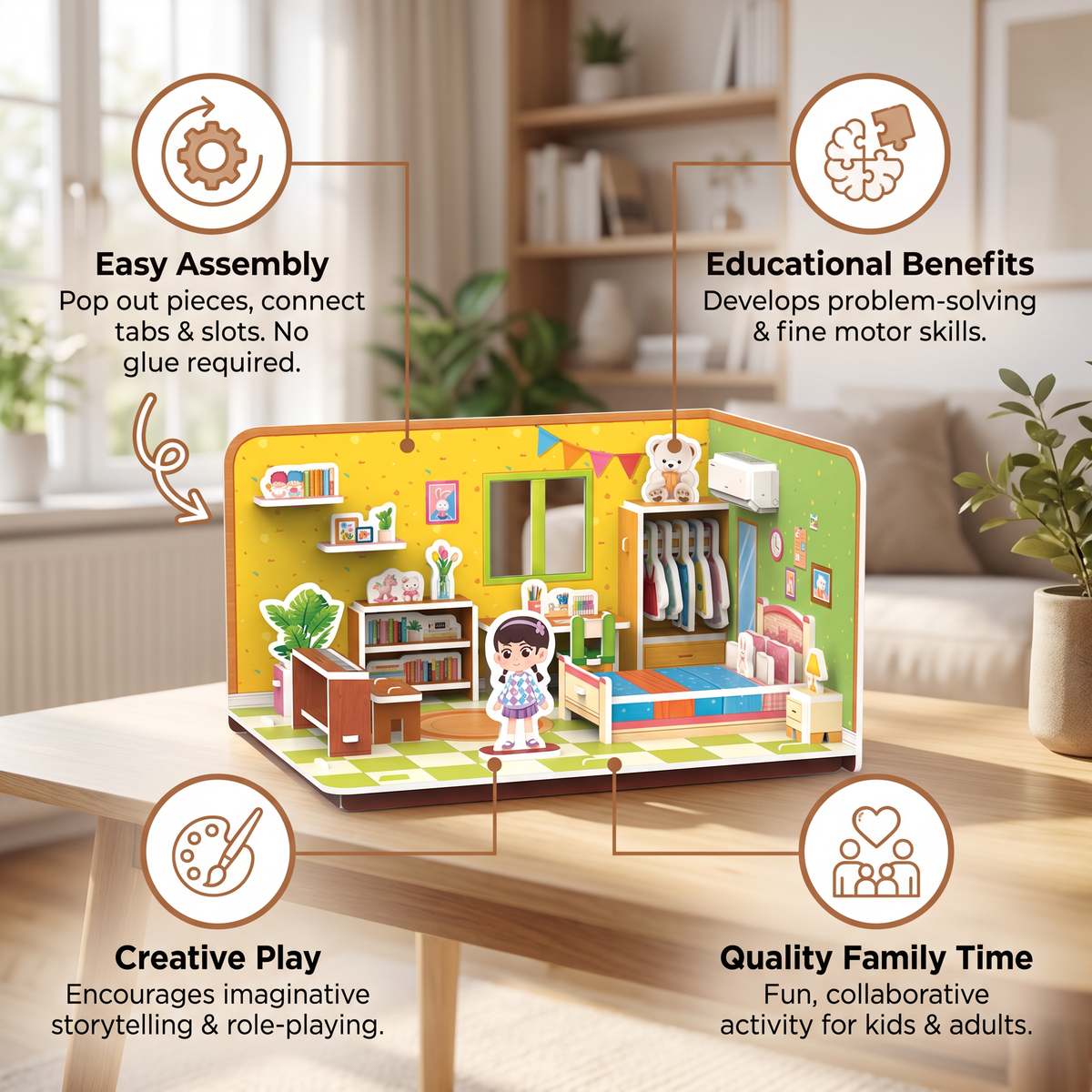 3D DIY Playroom Building Kit – Educational Puzzle & Craft Set