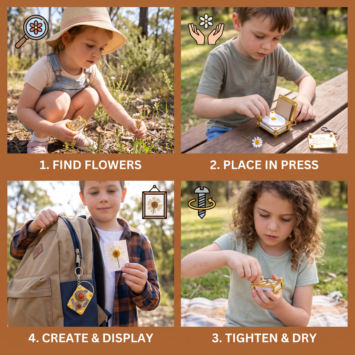 Mini Metal Flower Press Kit for DIY Dried Flower Crafts