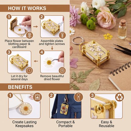 Mini Metal Flower Press Kit for DIY Dried Flower Crafts
