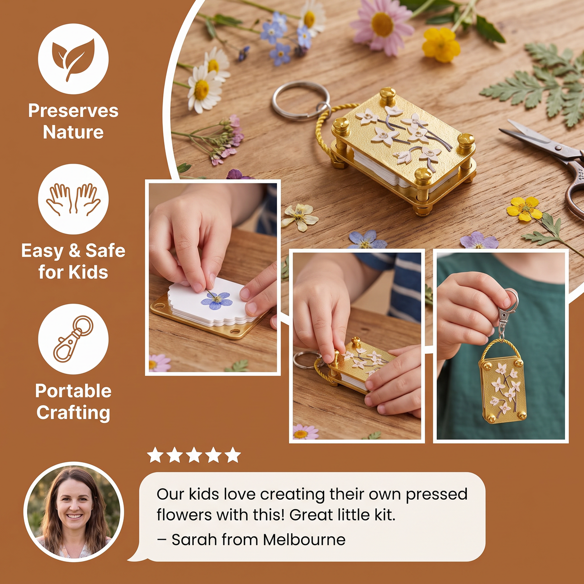 Mini Metal Flower Press Kit for DIY Dried Flower Crafts