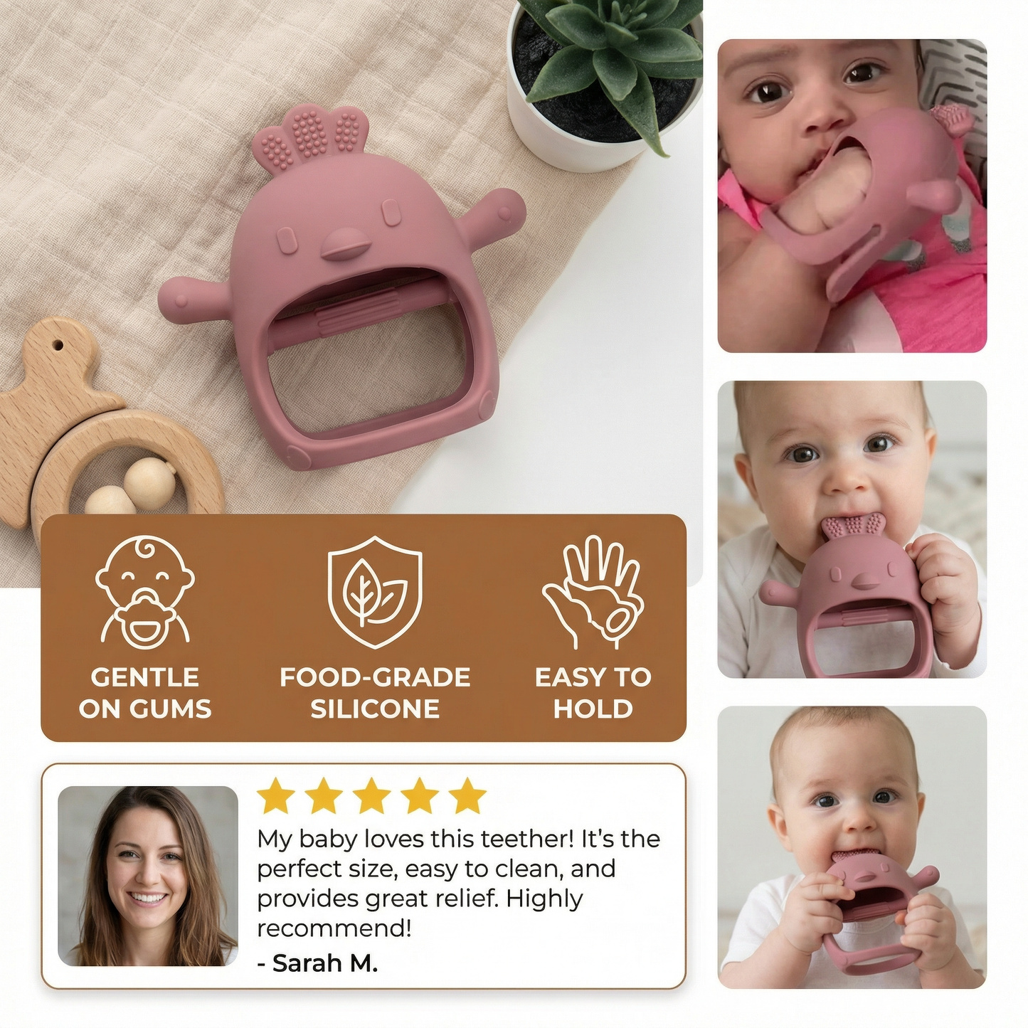 Baby Chick Silicone Teether – Gentle Food-Grade Soothing Toy