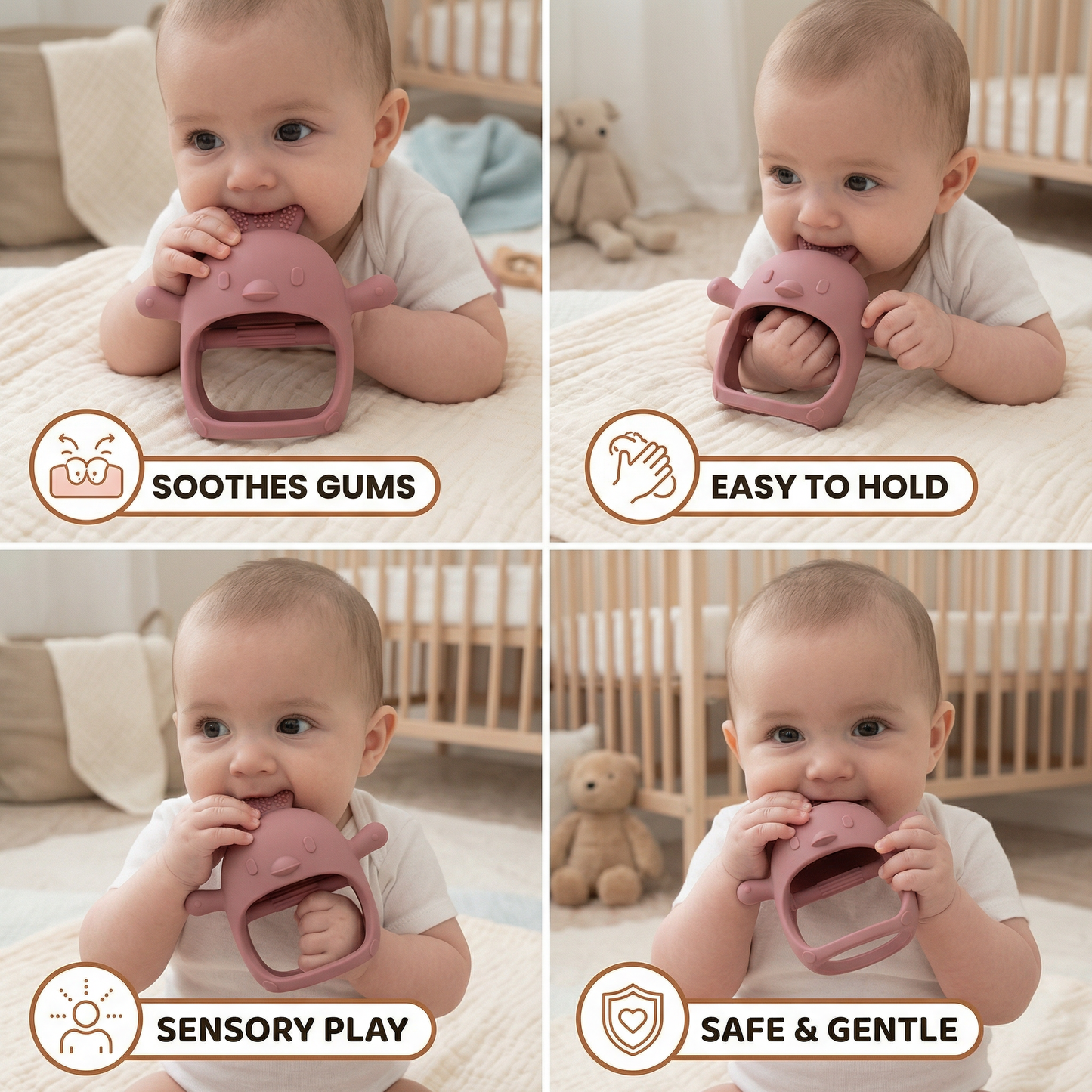 Baby Chick Silicone Teether – Gentle Food-Grade Soothing Toy
