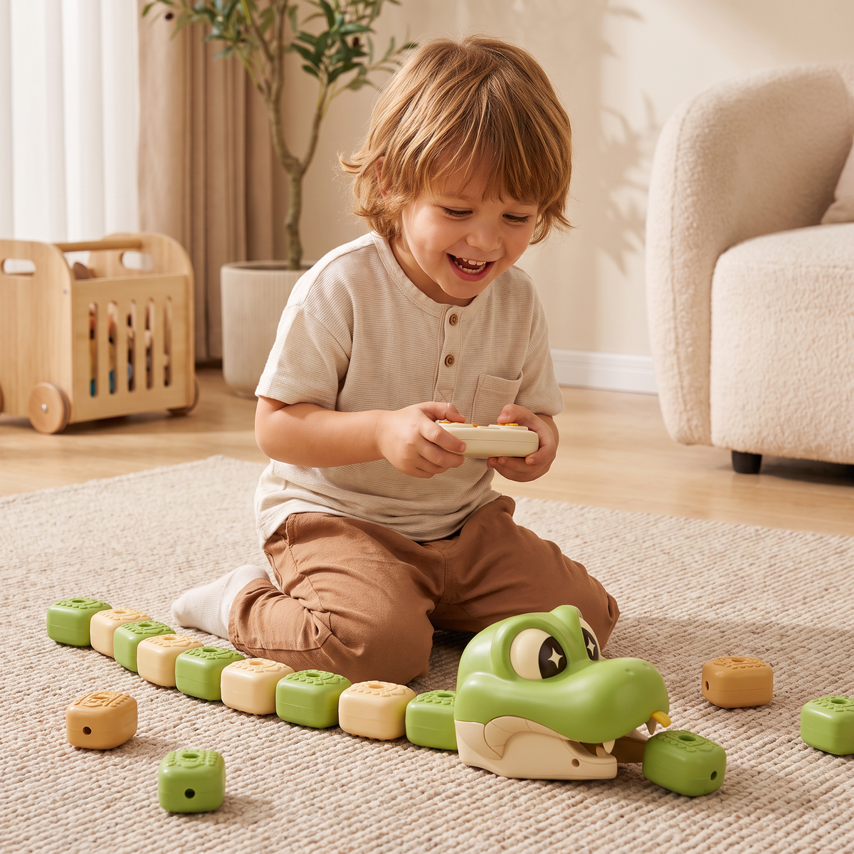 Interactive Growing RC Snake STEM Toy – Eats Blocks & Grows Longer