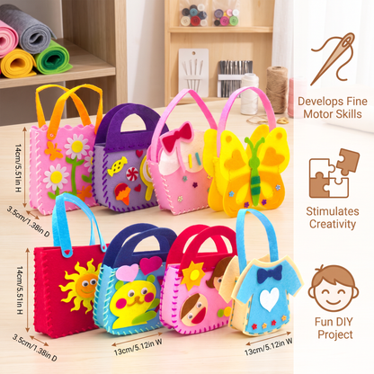 DIY Cute Felt Handbag Sewing Craft Kit for Kids