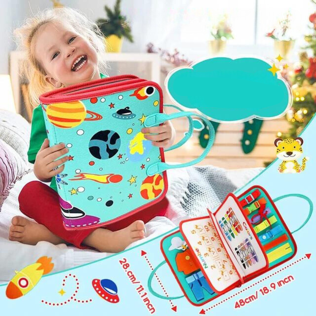 Montessori Play and Learn Activity Book with Zippers and Laces