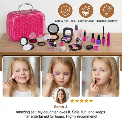 Make-up Play Set for Girls – Safe Kids Cosmetic Set with Practical Bag