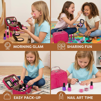 Make-up Play Set for Girls – Safe Kids Cosmetic Set with Practical Bag