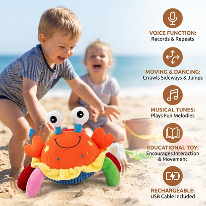 Interactive Musical Crab with Voice Function – Moving Educational Toy for Babies