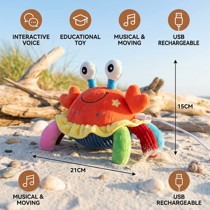 Interactive Musical Crab with Voice Function – Moving Educational Toy for Babies