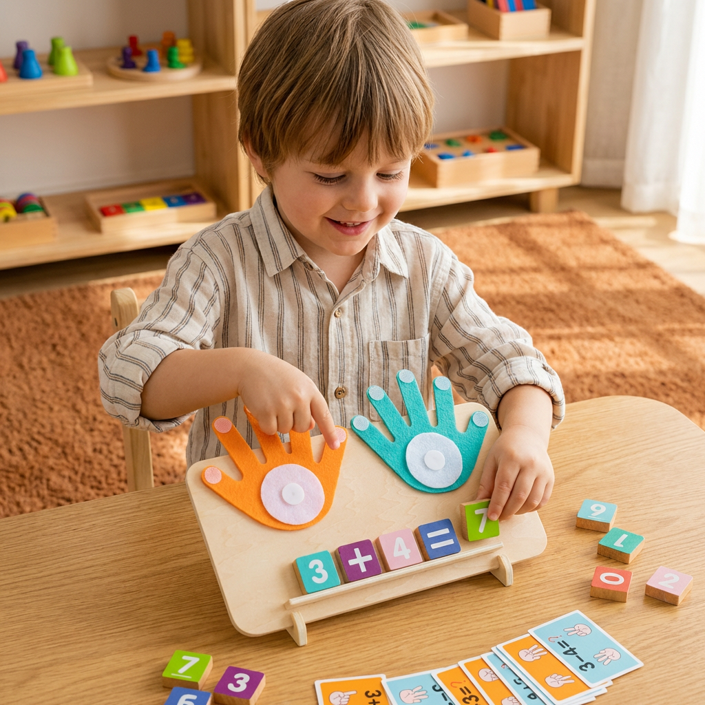 Montessori Number Learning Toy – Wooden Finger Tracing Board for Kids