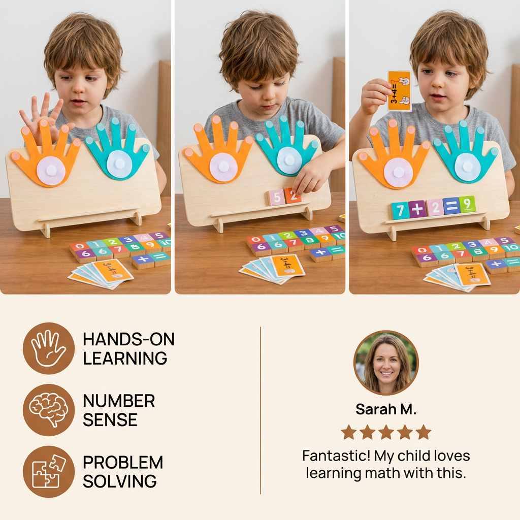 Montessori Number Learning Toy – Wooden Finger Tracing Board for Kids