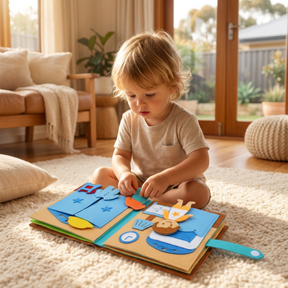 Montessori Felt Busy Book for Children – Dressing, Sorting & Everyday Learning