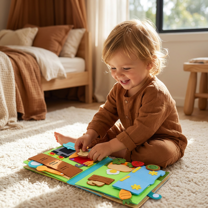 Montessori Felt Busy Book for Children – Dressing, Sorting & Everyday Learning
