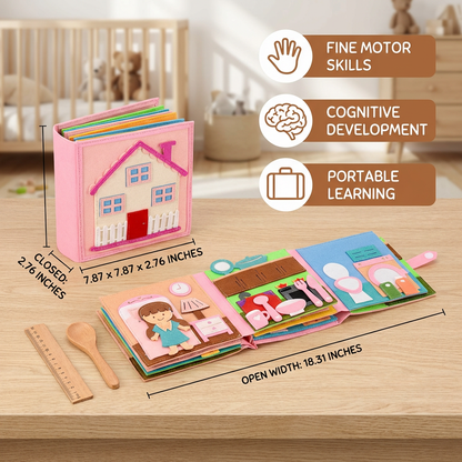 Montessori Felt Busy Book for Children – Dressing, Sorting & Everyday Learning