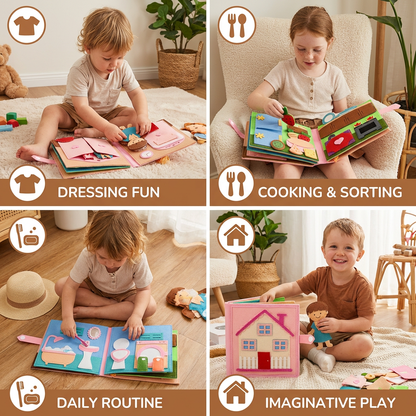 Montessori Felt Busy Book for Children – Dressing, Sorting & Everyday Learning